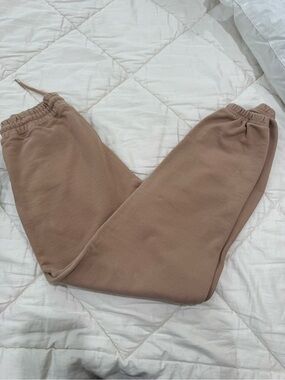 Unlabeled Cotton Neutral Brown Drawstring Sweatpants